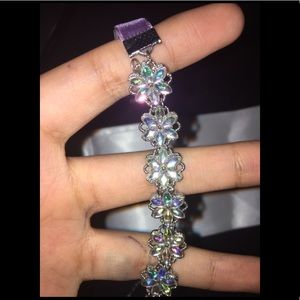 Iridescent choker and simple thin black choker